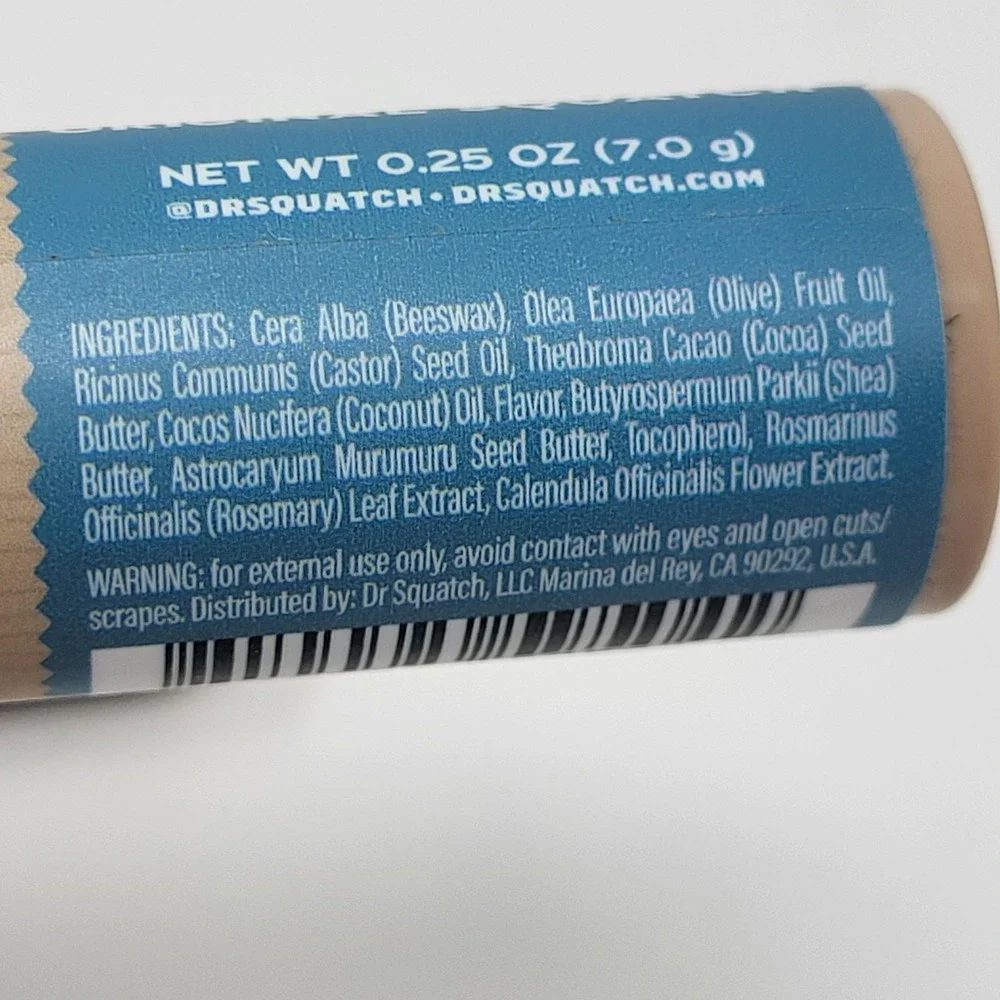 Dr. Squatch 4 Men Lip Balms Original‎ And Vanilla Bourbon .25 Oz Each New